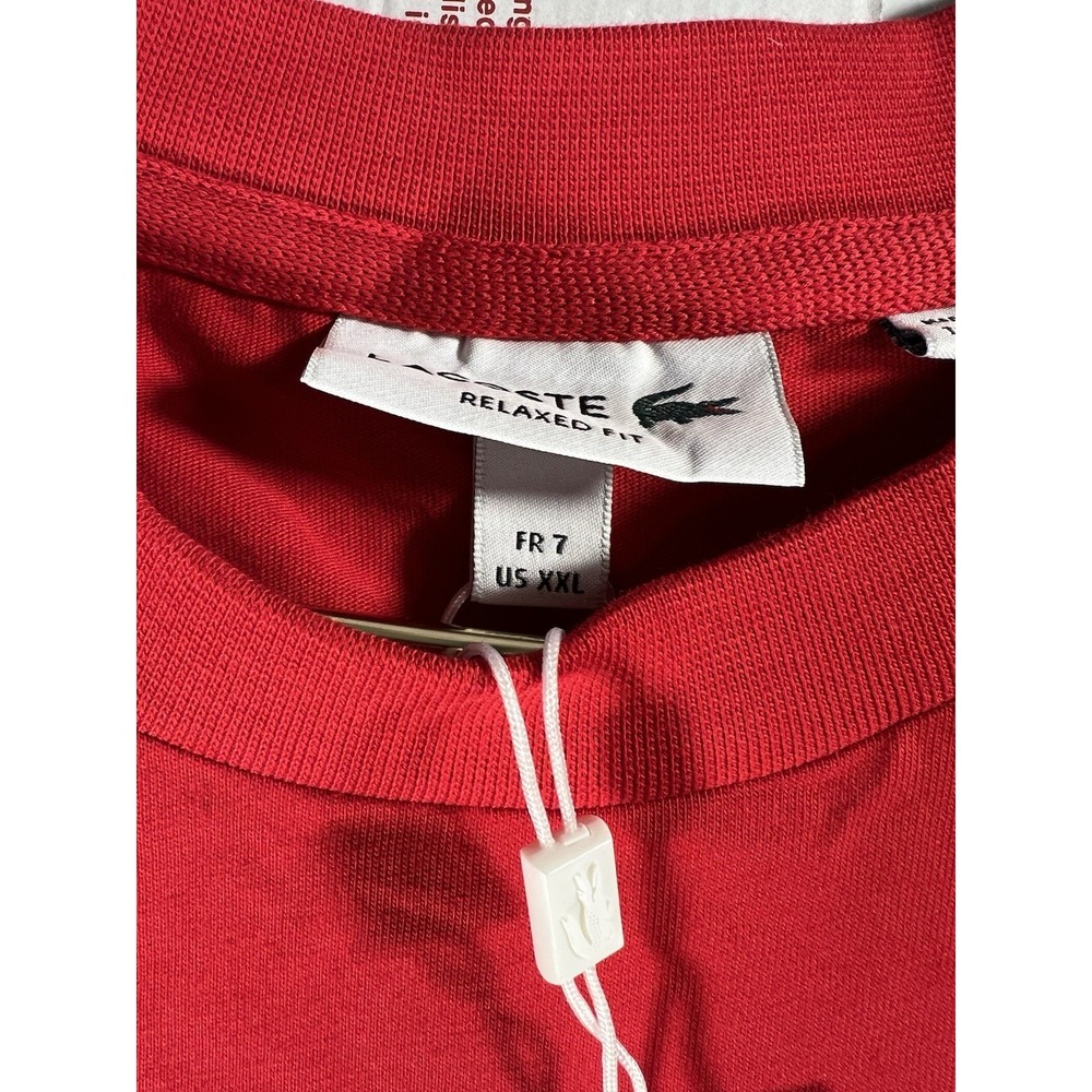 BNWT Lacoste Men's Relaxed Fit Long Sleeve T-Shirt Red $120 XXL SOLD OUT - Picture 6 of 8